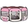 Sulankstomas Aptvaras Šunims Su Krepšiu, Rožinis, 145X145X61Cm