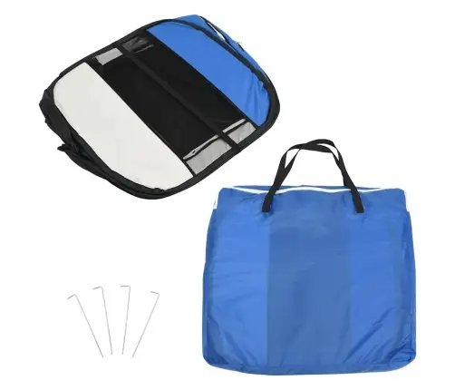 Saliekama Suņu Sētiņa, Ar Somu, Zila, 125X125X61 Cm Vidaxl