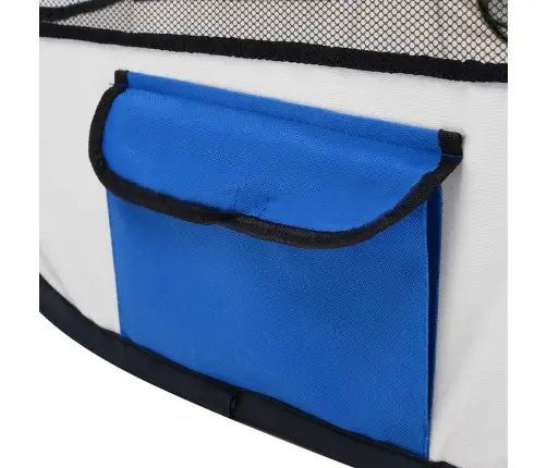 Saliekama Suņu Sētiņa, Ar Somu, Zila, 125X125X61 Cm Vidaxl