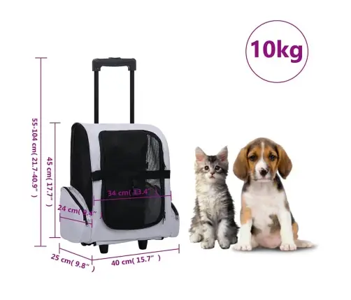 Mājdzīvnieku Ratiņi, Saliekami, Daudzfunkcionāli, Pelēki Vidaxl