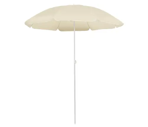 Dārza Saulessargs Ar Tērauda Kātu, 180 Cm, Smilšu Krāsā Vidaxl