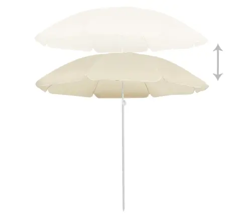 Dārza Saulessargs Ar Tērauda Kātu, 180 Cm, Smilšu Krāsā Vidaxl