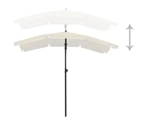 Dārza Saulessargs Ar Kātu, 200X130 Cm, Smilšu Krāsā Vidaxl