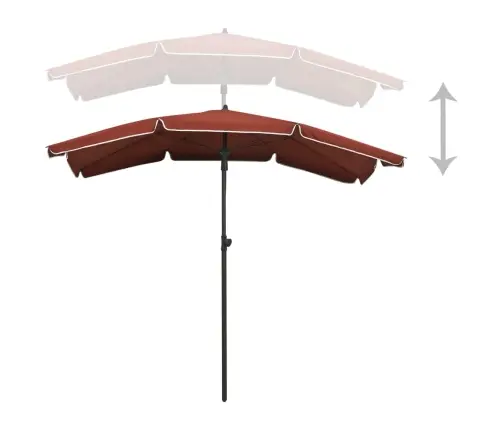 Dārza Saulessargs Ar Kātu, 200X130 Cm, Sarkanbrūns Vidaxl