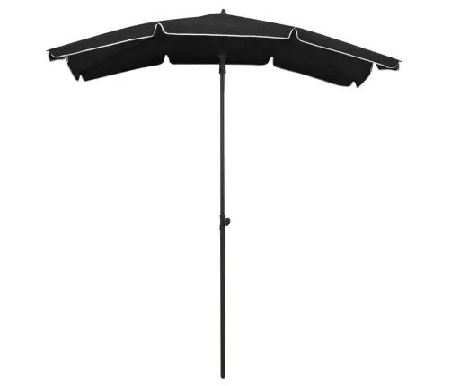 Dārza Saulessargs Ar Kātu, 200X130 Cm, Melns Vidaxl