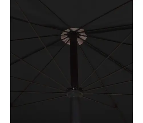 Dārza Saulessargs Ar Kātu, 200X130 Cm, Melns Vidaxl