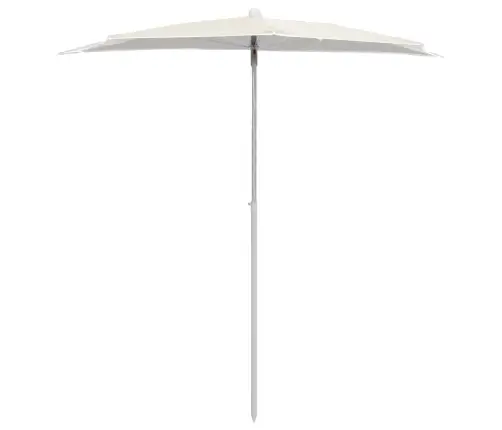 Dārza Saulessargs Ar Kātu, Pusapaļš, 180X90 Cm, Smilšu Krāsā Vidaxl