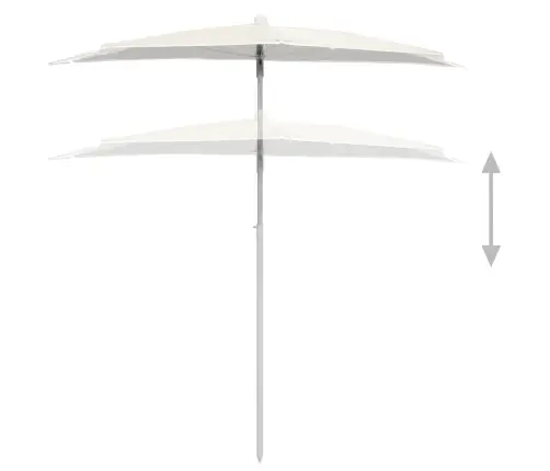 Dārza Saulessargs Ar Kātu, Pusapaļš, 180X90 Cm, Smilšu Krāsā Vidaxl