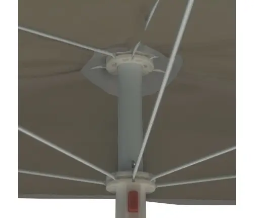 Dārza Saulessargs Ar Kātu, Pusapaļš, 180X90 Cm, Smilšu Krāsā Vidaxl