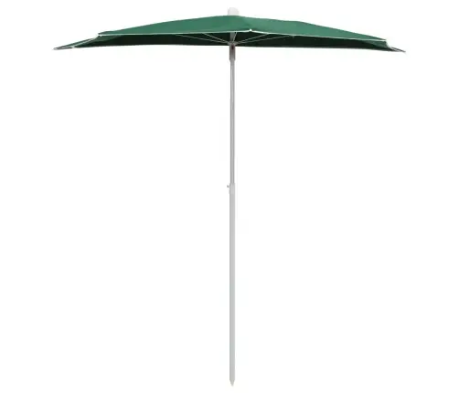 Dārza Saulessargs Ar Kātu, Pusapaļš, 180X90 Cm, Zaļš Vidaxl