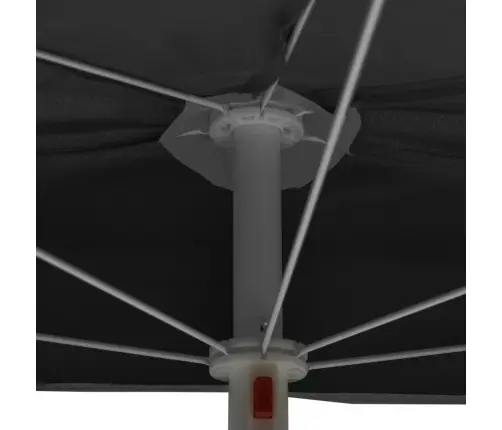 Dārza Saulessargs Ar Kātu, Pusapaļš, 180X90 Cm, Antracītpelēks Vidaxl