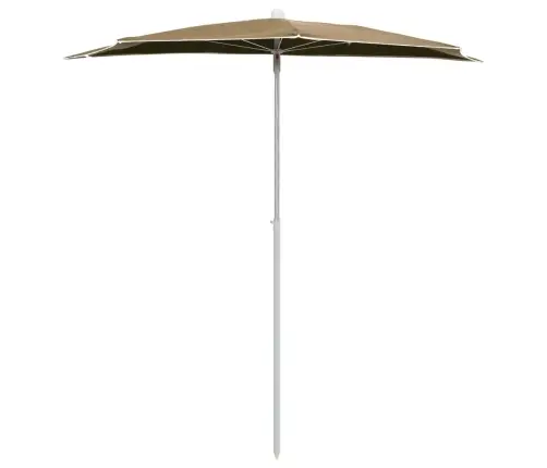 Pusapvalis Sodo Skėtis Su Stulpu, Taupe Spalvos, 180X90Cm Pusapvalis Sodo Skėtis Su Stulpu, Taupe Spalvos, 180X90Cm