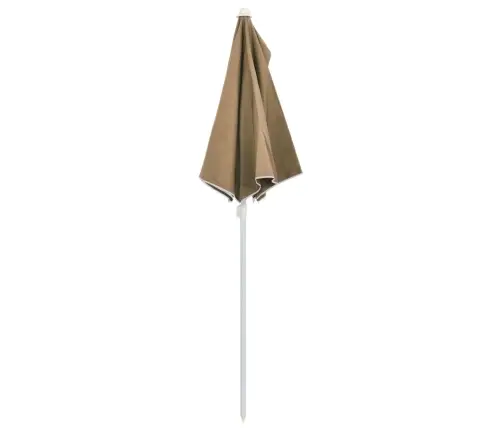 Pusapvalis Sodo Skėtis Su Stulpu, Taupe Spalvos, 180X90Cm Pusapvalis Sodo Skėtis Su Stulpu, Taupe Spalvos, 180X90Cm