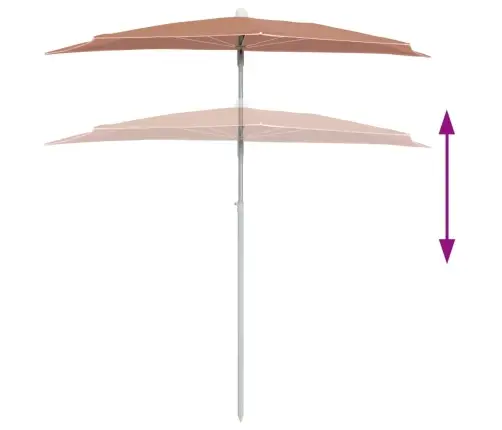 Päikesevari Postiga, Poolümar, 180 X 90 cm Terrakota