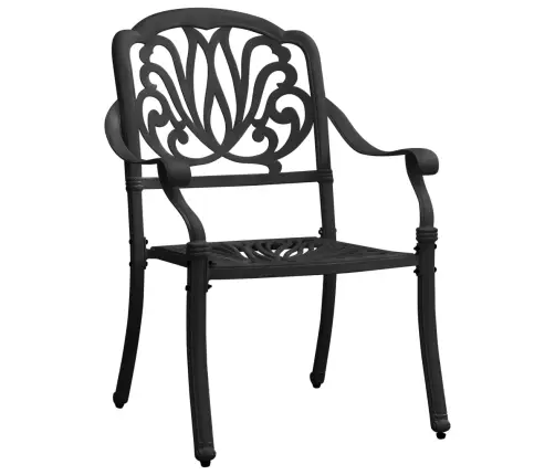 Sodo Kėdės, 2Vnt., Juodos Spalvos, Lietas Aliuminis