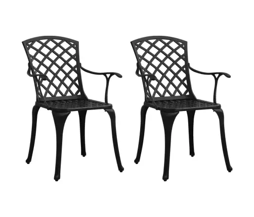 Dārza Krēsli, 2 Gab., Liets Alumīnijs, Melni Vidaxl