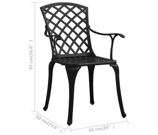 Dārza Krēsli, 2 Gab., Liets Alumīnijs, Melni Vidaxl