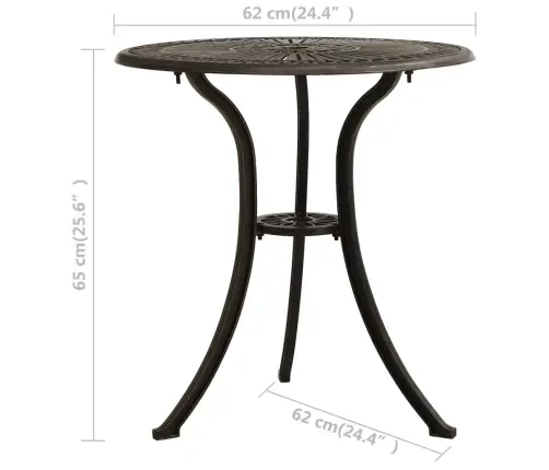 3-Osaline Bistrookomplekt, Valualumiinium, Pronks