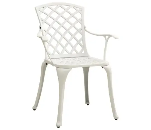 3-Daļīgs Bistro Mēbeļu Komplekts, Liets Alumīnijs, Balts Vidaxl