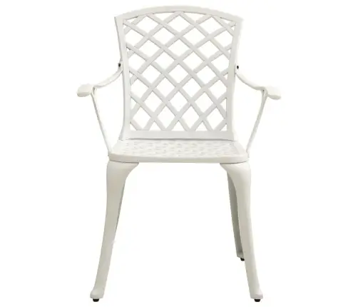 3-Daļīgs Bistro Mēbeļu Komplekts, Liets Alumīnijs, Balts Vidaxl