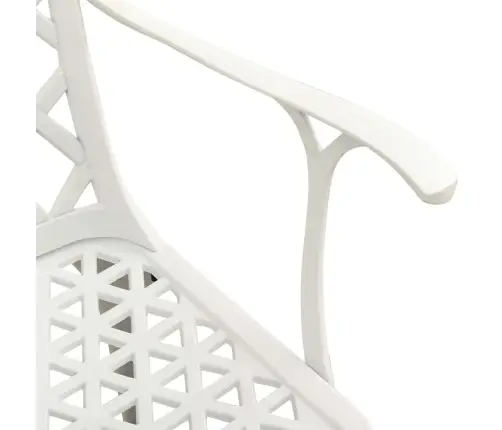 3-Daļīgs Bistro Mēbeļu Komplekts, Liets Alumīnijs, Balts Vidaxl