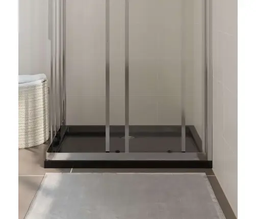 Dušo Padėklas, Juodos Spalvos, 70X90cm Abs, Stačiakampis