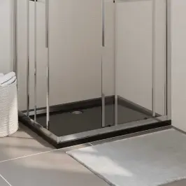 Dušas Pamatne, Taisnstūra, Melna, Abs, 80X100 Cm Vidaxl