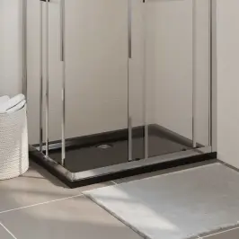 Dušas Pamatne, Taisnstūra, Abs, Melna, 70X100 Cm Vidaxl