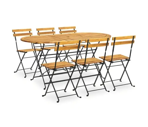 7-Daļīgs Dārza Mēbeļu Komplekts, Saliekams, Akācijas Masīvkoks Vidaxl