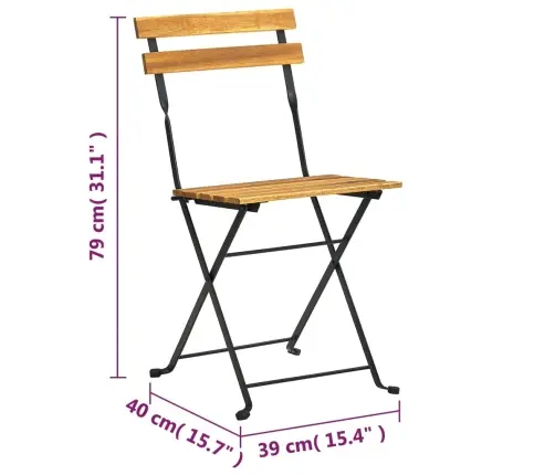 7-Daļīgs Dārza Mēbeļu Komplekts, Saliekams, Akācijas Masīvkoks Vidaxl