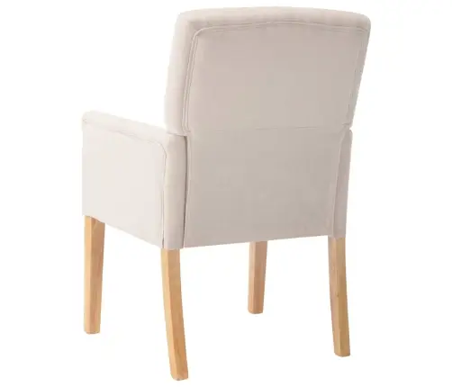 Virtuves Krēsli Ar Roku Balstiem, 4 Gab., Bēšs Audums Vidaxl