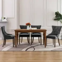 Virtuves Krēsli, 4 Gab., Pelēks Audums Vidaxl