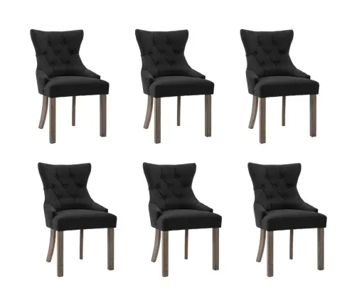 Söögitoolid 6 Tk, Must, Kangas