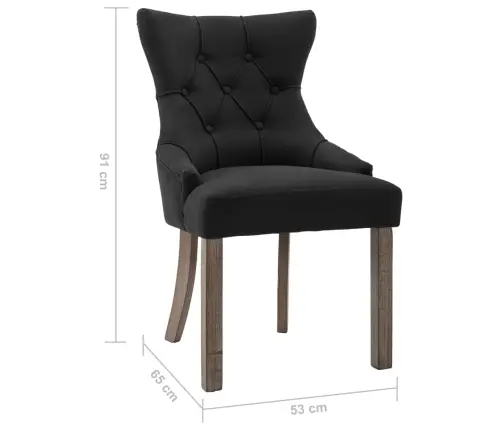 Söögitoolid 6 Tk, Must, Kangas