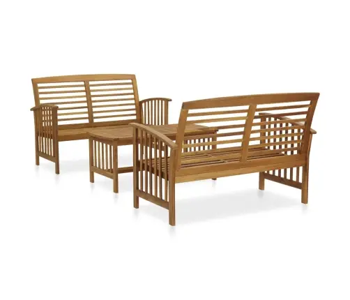 3-Daļīgs Dārza Atpūtas Mēbeļu Komplekts, Akācijas Masīvkoks Vidaxl