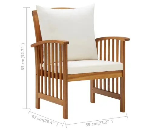 5-Daļīgs Dārza Atpūtas Mēbeļu Komplekts Ar Matračiem, Akācija Vidaxl