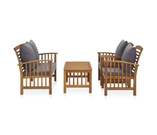 4-Daļīgs Dārza Atpūtas Mēbeļu Komplekts Ar Matračiem, Akācija Vidaxl