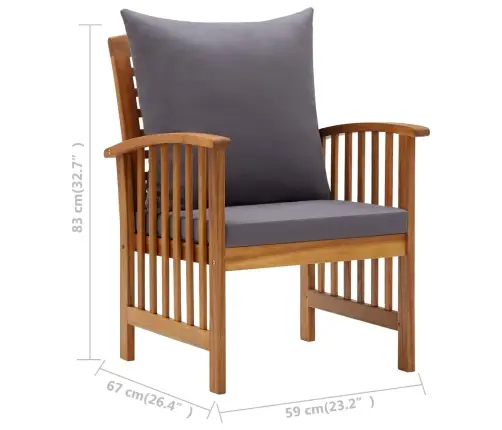 4-Daļīgs Dārza Atpūtas Mēbeļu Komplekts Ar Matračiem, Akācija Vidaxl