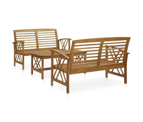 3-Daļīgs Dārza Atpūtas Mēbeļu Komplekts, Akācijas Masīvkoks Vidaxl