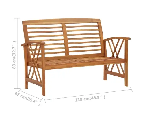 3-Daļīgs Dārza Atpūtas Mēbeļu Komplekts, Akācijas Masīvkoks Vidaxl