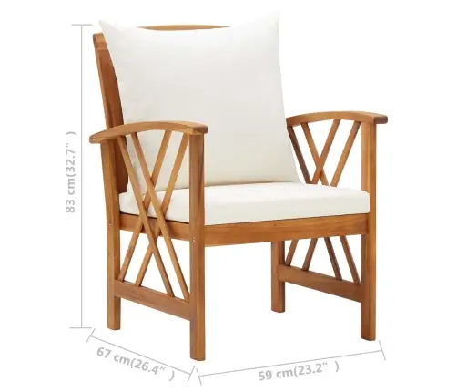 Poilsio Komplektas Su Pagalvėmis, 4 Dalių, Akacijos Masyvas