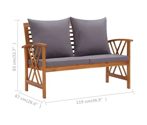 4-Daļīgs Dārza Atpūtas Mēbeļu Komplekts Ar Matračiem, Akācija Vidaxl