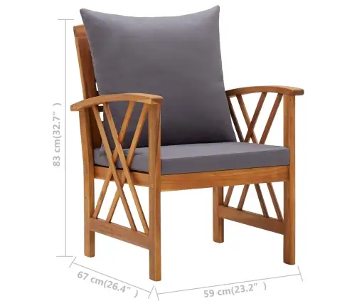 4-Daļīgs Dārza Atpūtas Mēbeļu Komplekts Ar Matračiem, Akācija Vidaxl