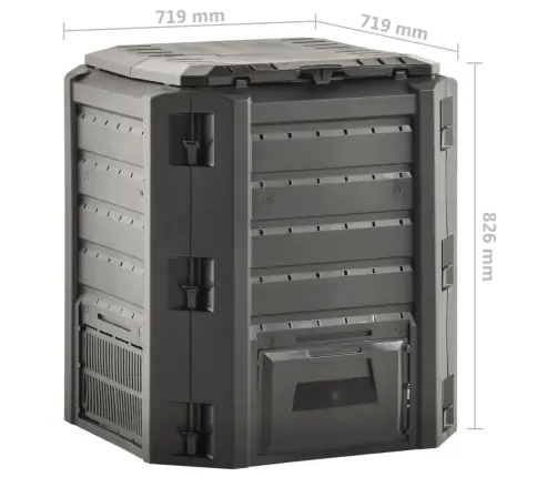 Dārza Komposta Tvertne, Melna, 380 L Vidaxl