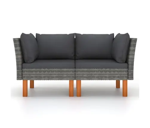 Stūra Dīvāni, 2 Gab., Pe Rotangpalma Un Eikalipta Masīvkoks Vidaxl