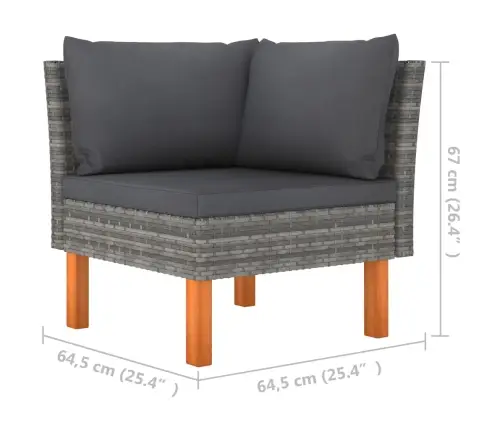 Stūra Dīvāni, 2 Gab., Pe Rotangpalma Un Eikalipta Masīvkoks Vidaxl