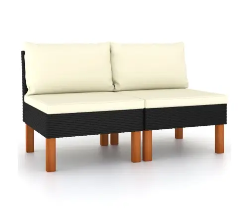 Vidējie Dīvāni, 2 Gab., Pe Rotangpalma Un Eikalipta Masīvkoks Vidaxl