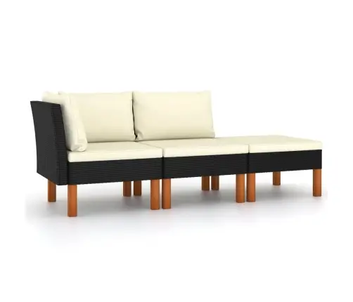 Sodo Baldų Komplektas, 3 Dalių, Poliratanas Ir Eukaliptas Sodo Baldų Komplektas, 3 Dalių, Poliratanas Ir Eukaliptas