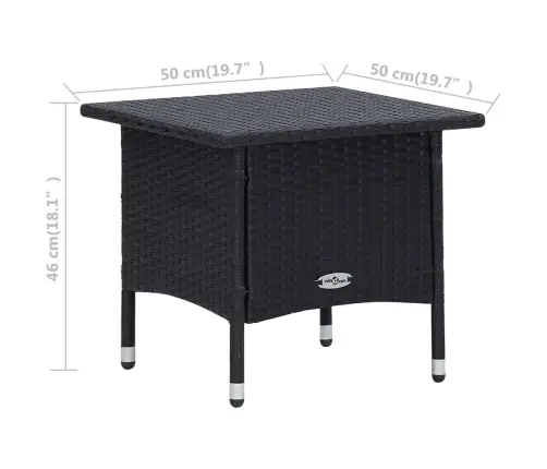 3-Daļīgs Dārza Atpūtas Mēbeļu Komplekts, Melns, Pe Rotangpalma Vidaxl