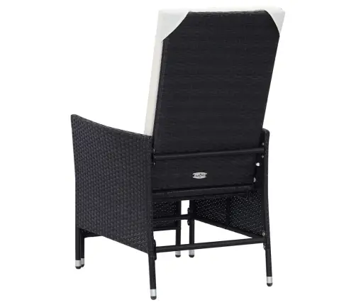 3-Daļīgs Dārza Atpūtas Mēbeļu Komplekts, Melns, Pe Rotangpalma Vidaxl